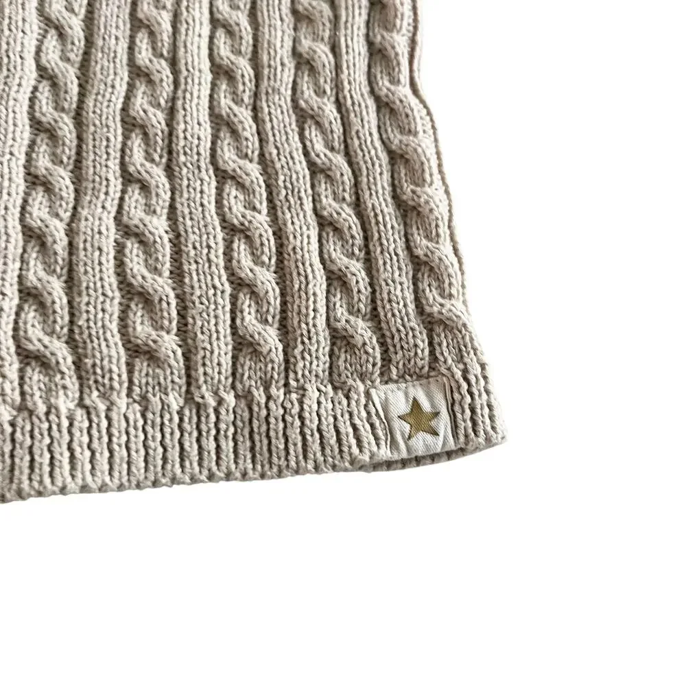 George Boys Ecru Neutral Cable Knit Sweater Matching Set Outfit Size 9-12 months